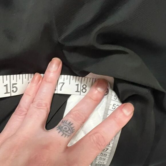 Astr Black Romper silky feeling medium v neck bow Anthropologie - Picture 15 of 16